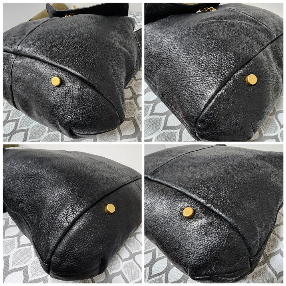 Yves Saint Laurent Vintage Capri Grain Leather Hobo Bag Black